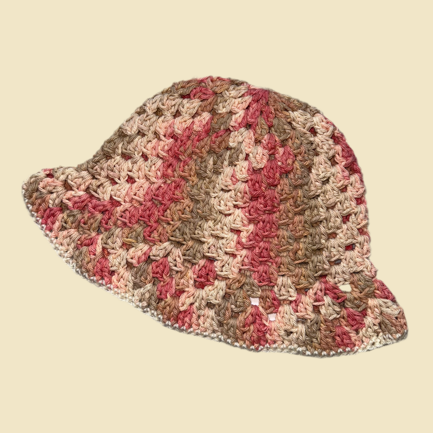 Soft Terracotta Granny Stitch Bucket Hat