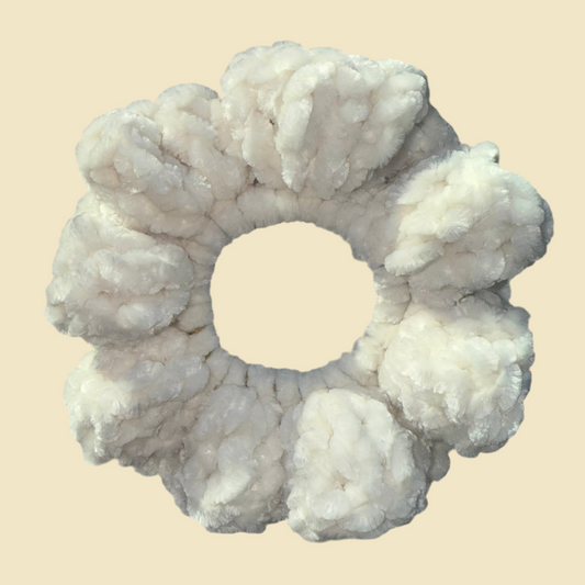 White Velvet Scrunchie