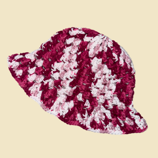 Pink Blend Granny Stitch Bucket Hat