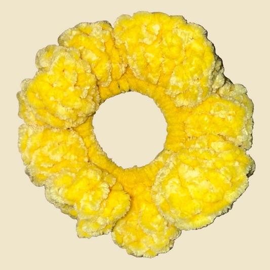 Yellow Velvet Scrunchie