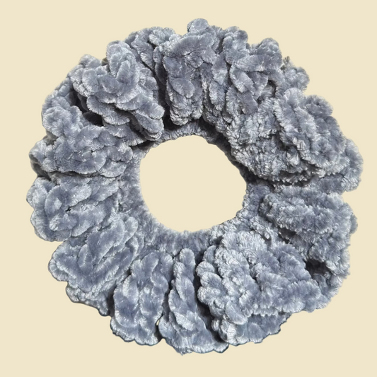Gray Velvet Scrunchie