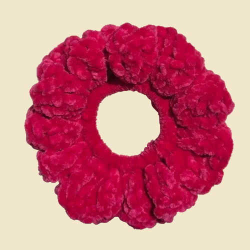 Hot Pink Velvet Scrunchie